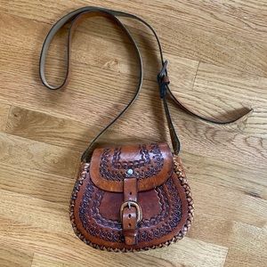 Vintage leather tooled purse